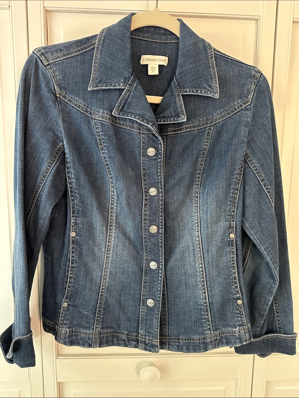 Coldwater Creek Blue Denim Button-Front Jacket
